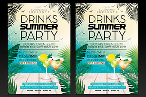 Drinks Summer Party Flyer Template