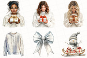 Watercolor Rustic Christmas Clipart, an Illustration by OK Design (Thumbnail 5 of 5)