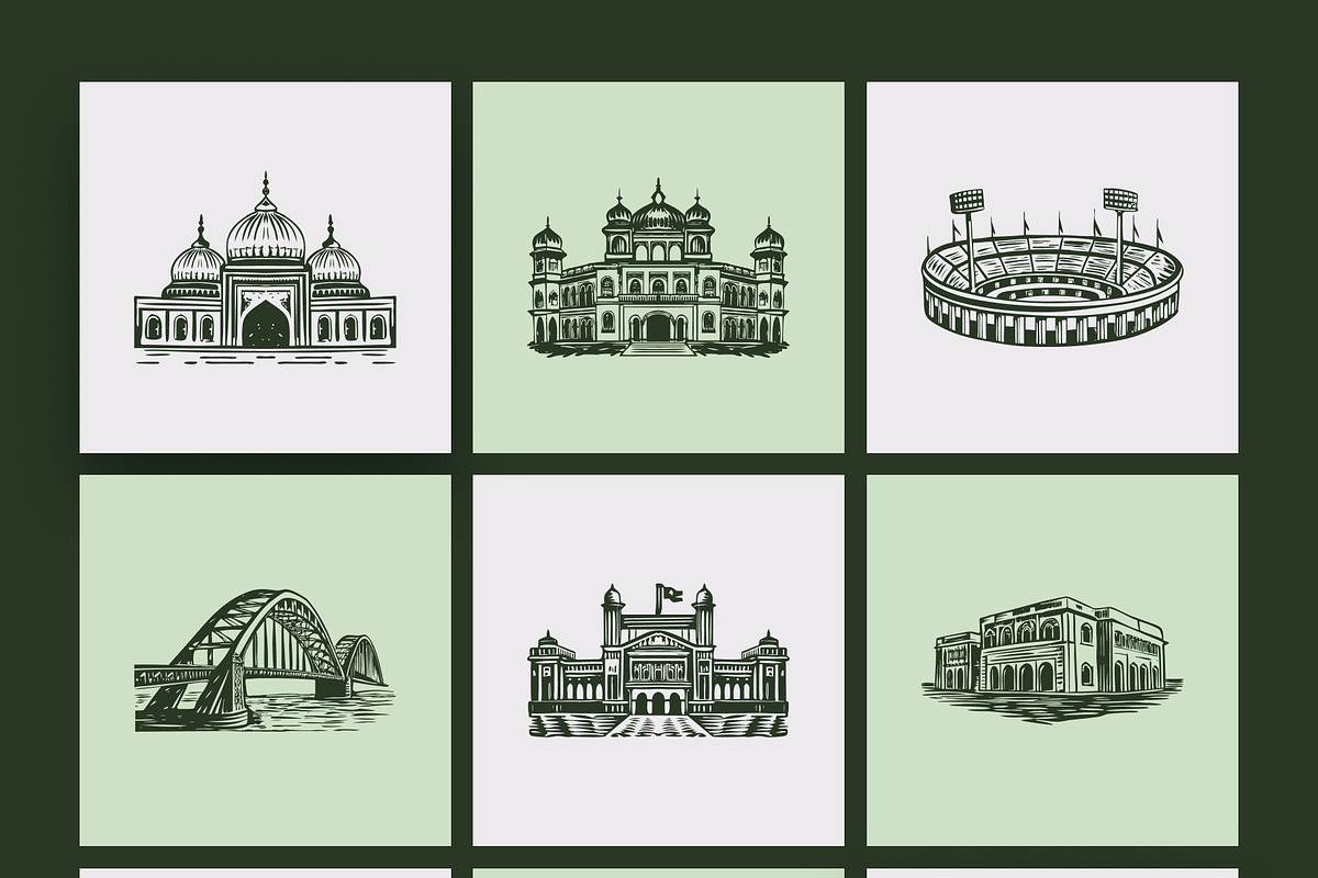 Pakistan Landmark Illustration Art, a Decorative Illustration by Prosymbols (Photo 9 of 10)