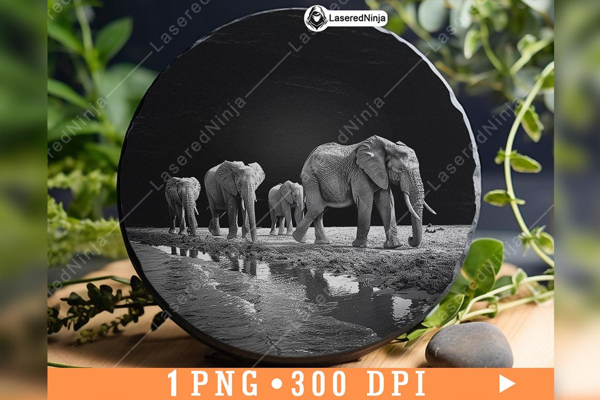 Elephants Group Walking Herd Beach, a Background Graphic by LaseredNinja (Photo 3 of 7)