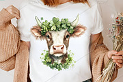 Watercolor St.Patrick's Cow Clipart, an Illustration by Canvas Craft (Thumbnail 4 of 6)