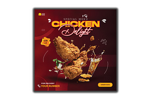 Fried Chicken Flyer Template, a Flyer Template by YUDesignStore