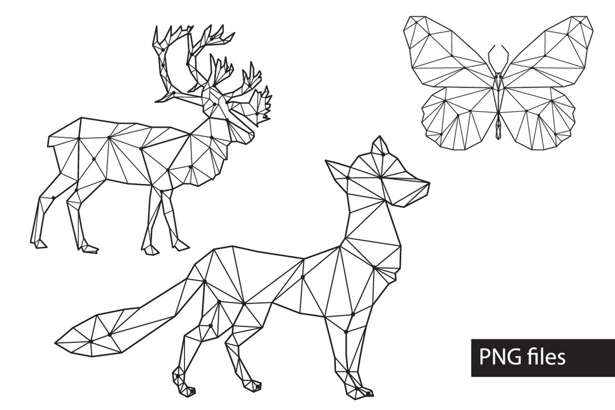 Geometric animals. Night sky., a Background Graphic by lycka (Photo 3 of 7)