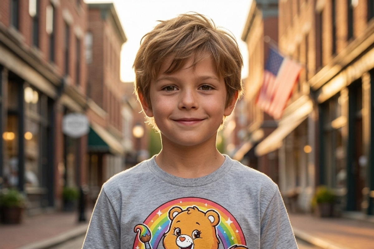 Bear holding Paintbrush Rainbow, a Shirt Mockup by Vector Stall (Photo 5 of 16)