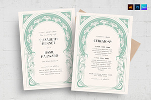 Vintage Wedding Invitation Template, an Invitation Template by BrandPacks