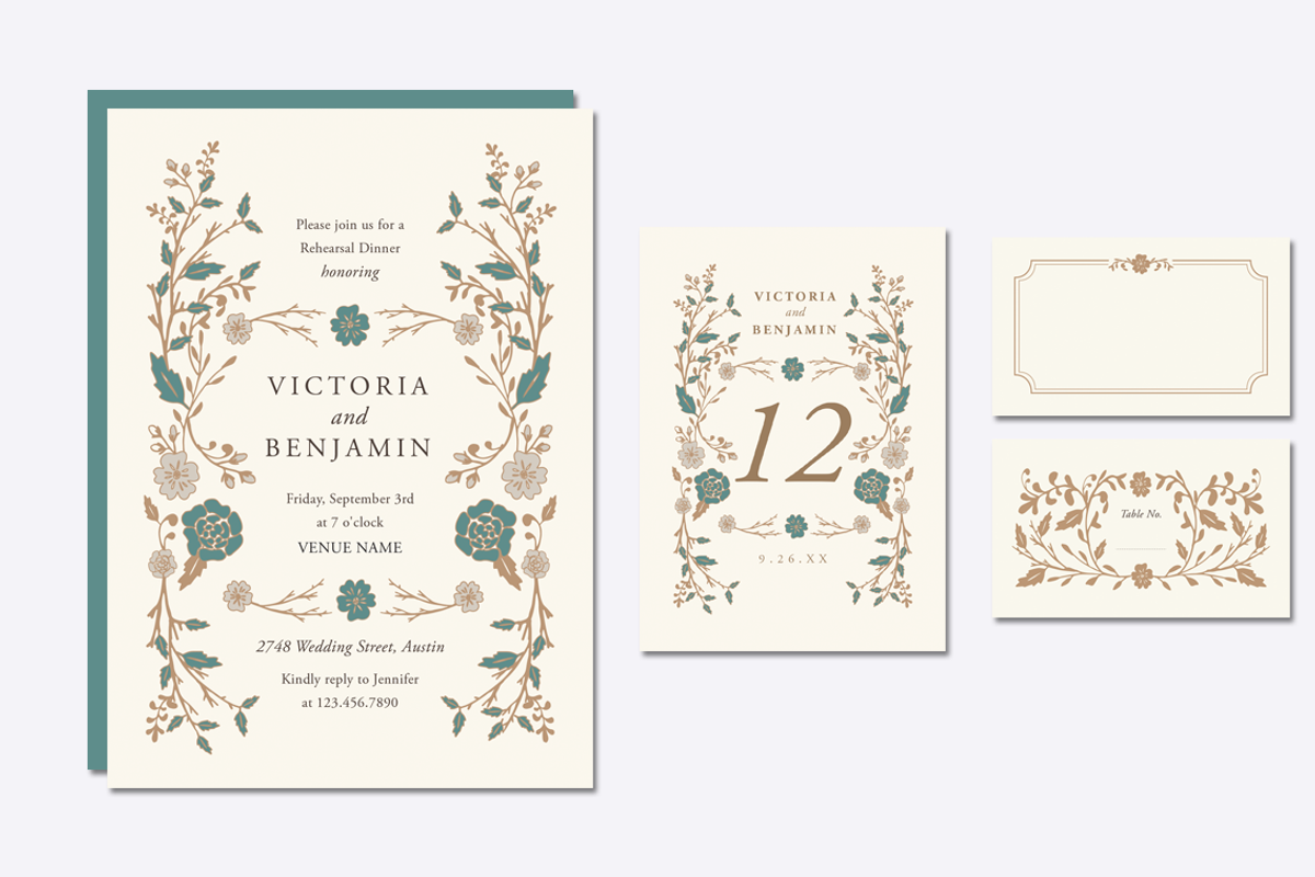 Vintage Library Wedding Suite, an Invitation Template by origamiprints (Photo 2 of 3)