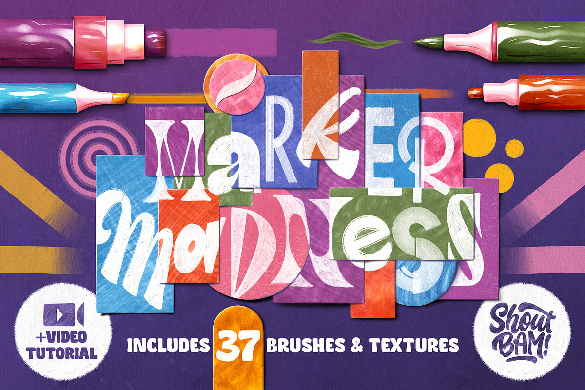 Marker Madness – Procreate Brush Set, a Brush Add-On by Shoutbam (Photo 1 of 15)
