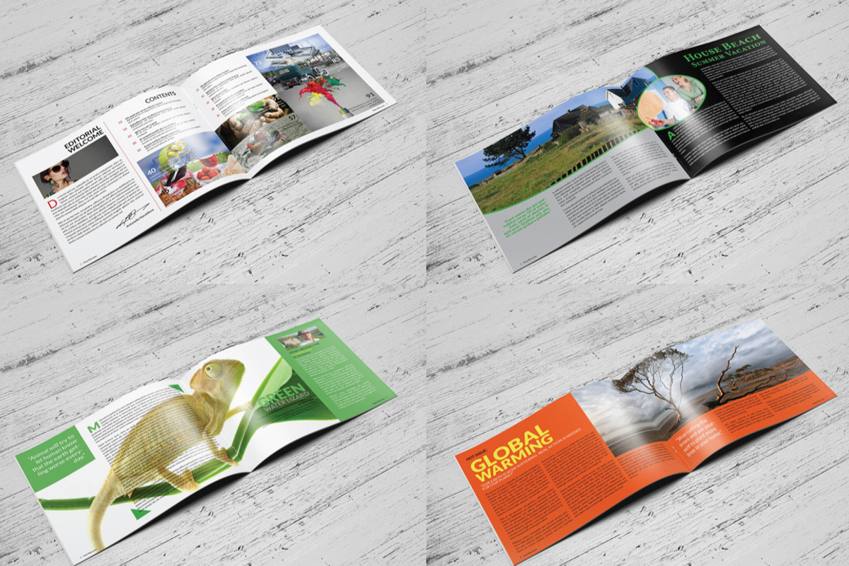 Horizontal Fibre Magazine Template, a Magazine Template by voryu