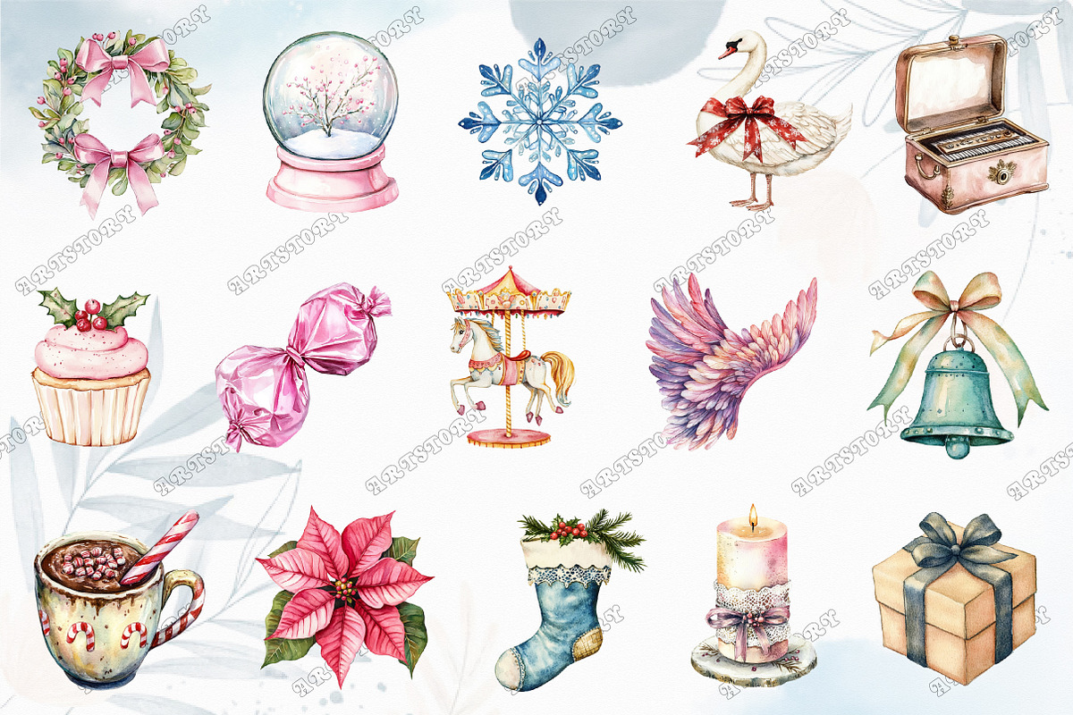Coquette Christmas Clipart, an Illustration by designcity5 (Photo 3 of 5)