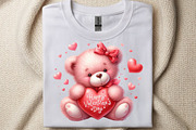 Watercolor Valentines Teddy Bear PNG, an Illustration by SinaCreation (Thumbnail 8 of 11)