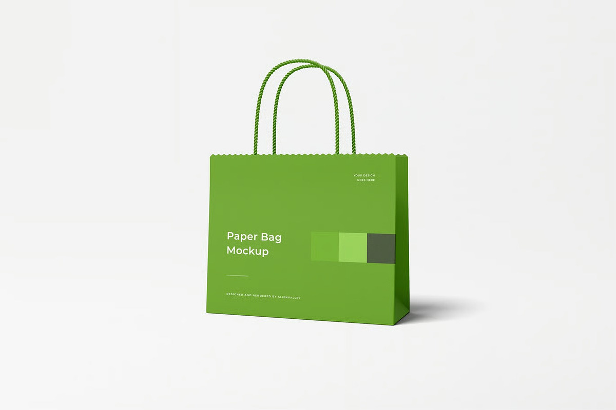High Quality Paper Bag Mockup, a Packaging Mockup by zpackcreative (Photo 3 of 6)