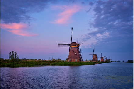 Windmills at Kinderdijk in Holland, an Architecture Photo by f9photos