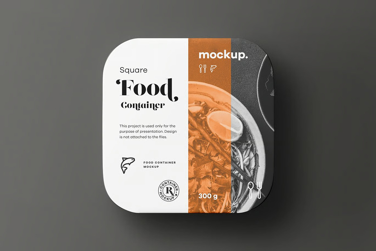 Square Food Container Mock-up, a Packaging Mockup by zippypixelstudio (Photo 10 of 14)