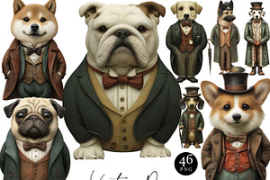 Vintage Dogs Clipart Bundle