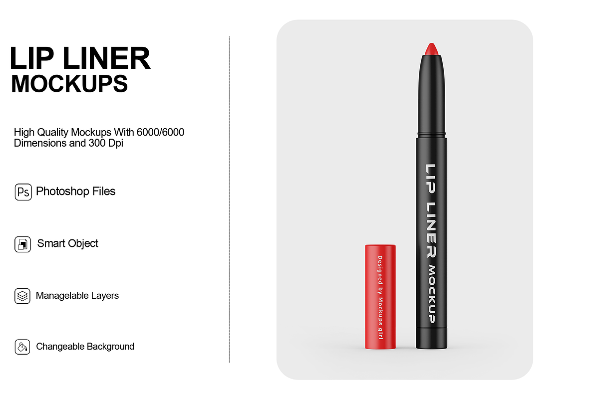 Lip Liner Mockup, a Pens & Pencil Mockup by Mockups Girl (Photo 1 of 2)