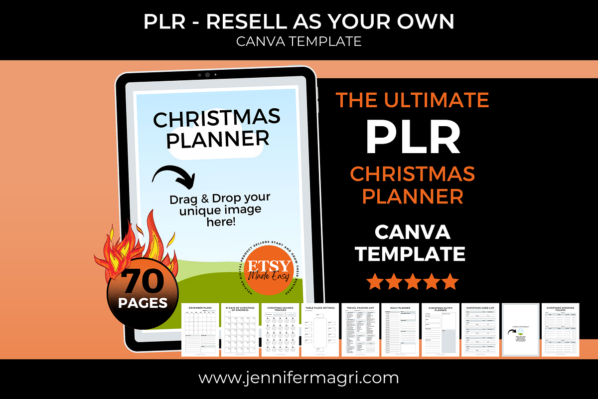 PLR Christmas Planner for Resellers, a Templates & Theme by Jennifer Magri Templates (Photo 1 of 8)