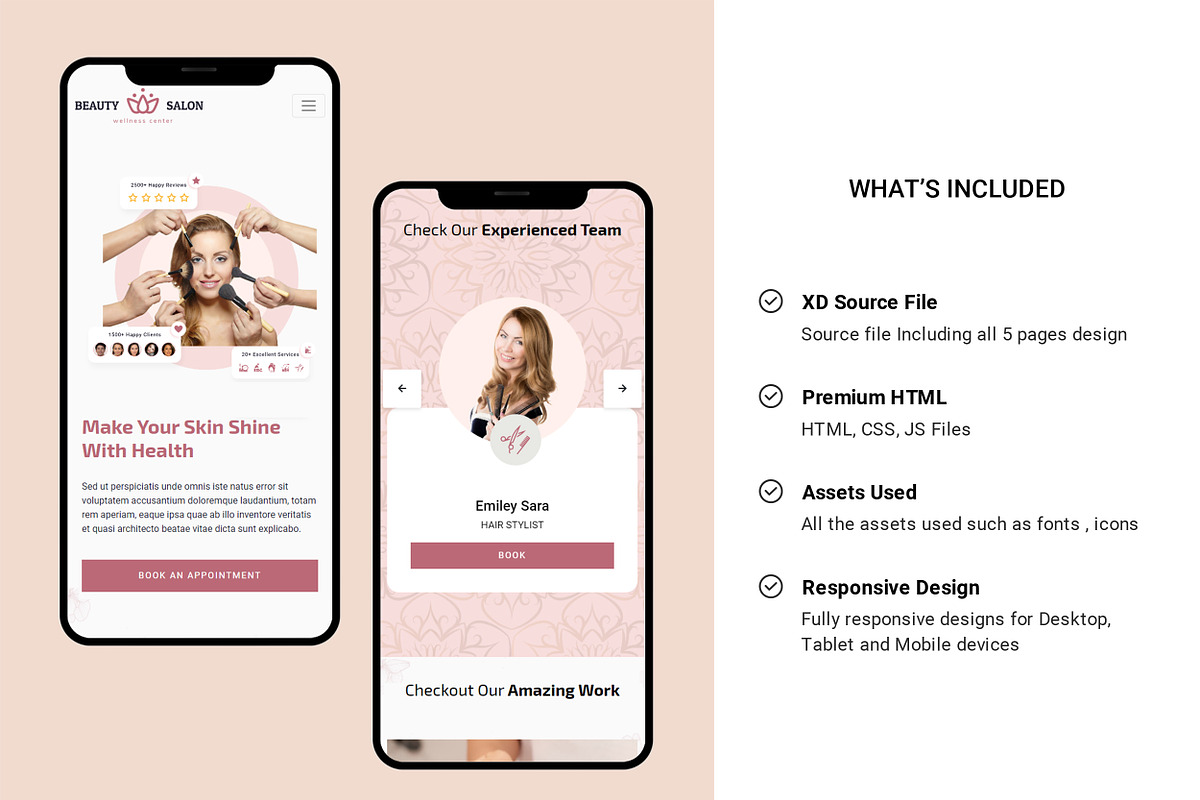 Beauty salon website template HTML, a HTML Template by App Innovation (Photo 3 of 6)