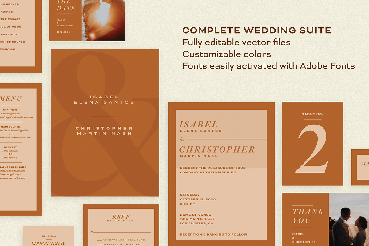 Modern Spice Wedding Suite, an Invitation Template by Templates by Maggie (Photo 2 of 5)