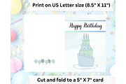 Happy Birthday Greeting Card, a Card Template by Pixels N Bows (Thumbnail 2 of 3)