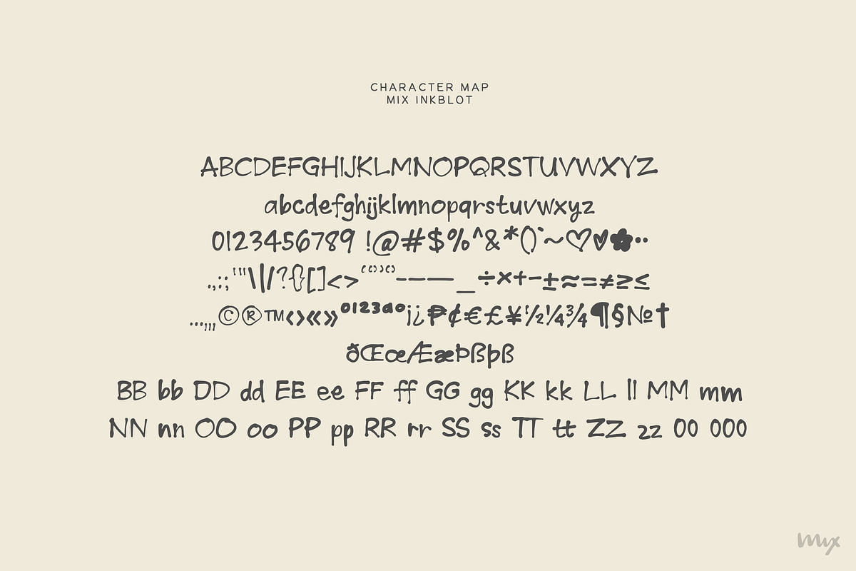 Inkblot Font + Ink Dingbats, a Handwritten Font by Mix Fonts (Photo 2 of 3)