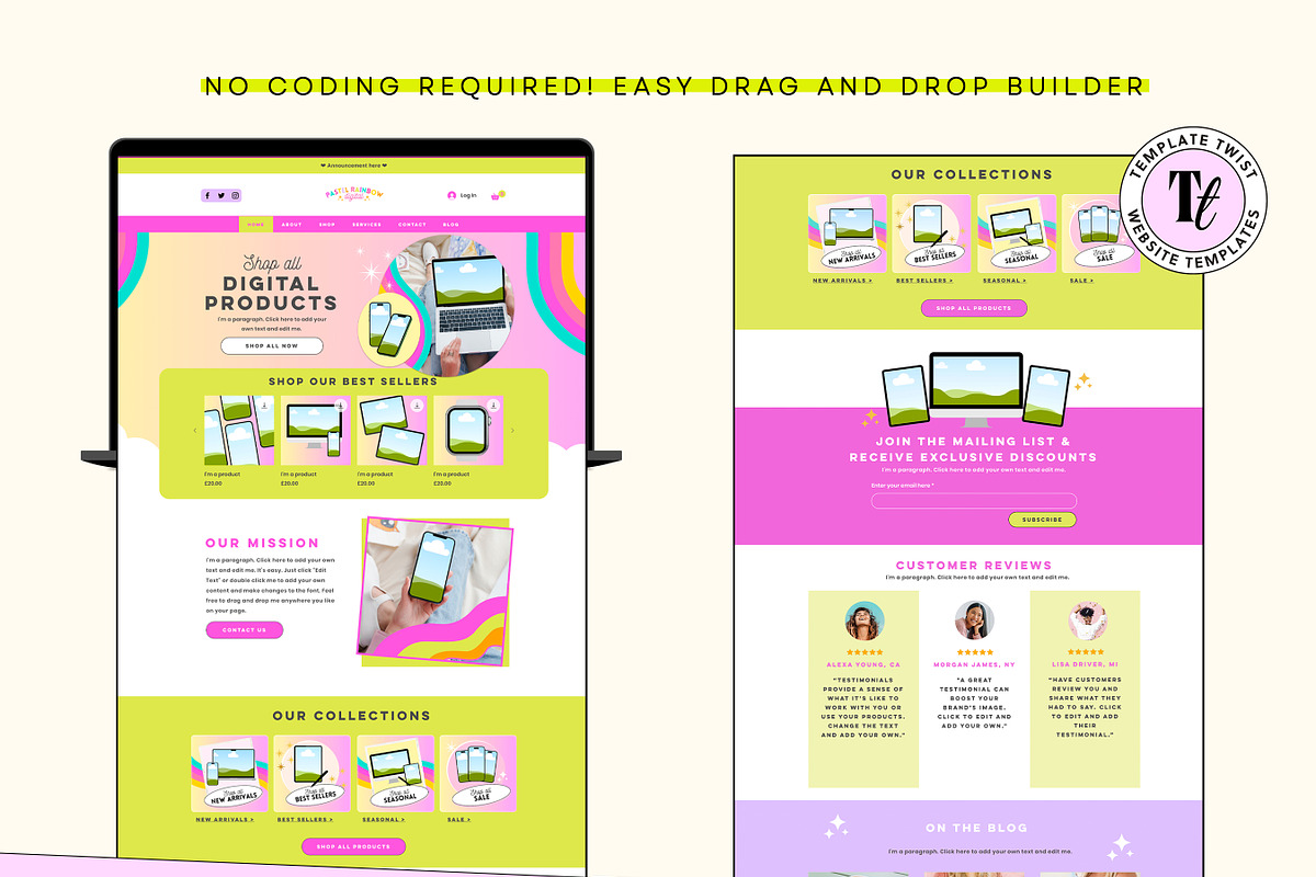 Rainbow Wix Website Template, a Wix Template by Template Twist Shop (Photo 8 of 10)