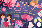 Valentine’s Day Watercolor Love Set, an Illustration by Hanna's ArtLab (Thumbnail 1 of 7)