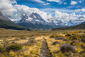 Trail Meanders Through Field With Di, a Photo by Iftikhar Alam