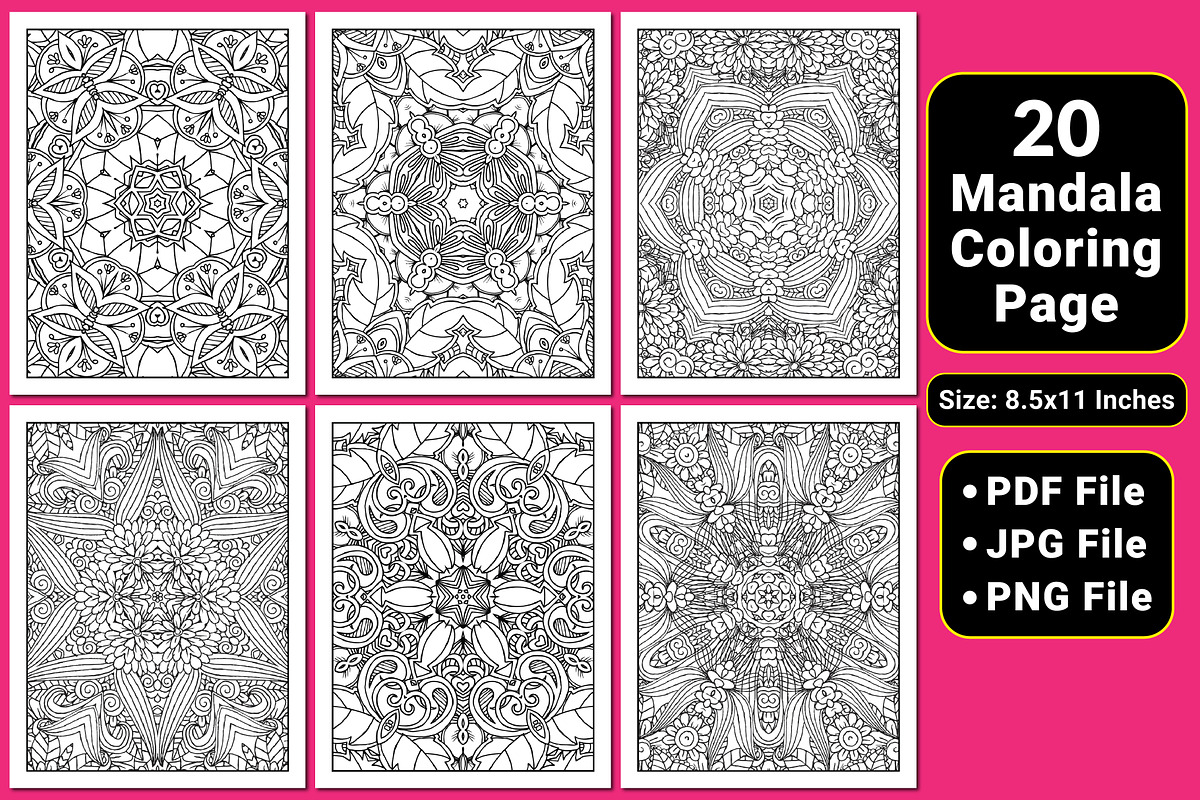 Floral Mandala Coloring Pages, a Pattern Graphic by mirajeee (Photo 3 of 4)