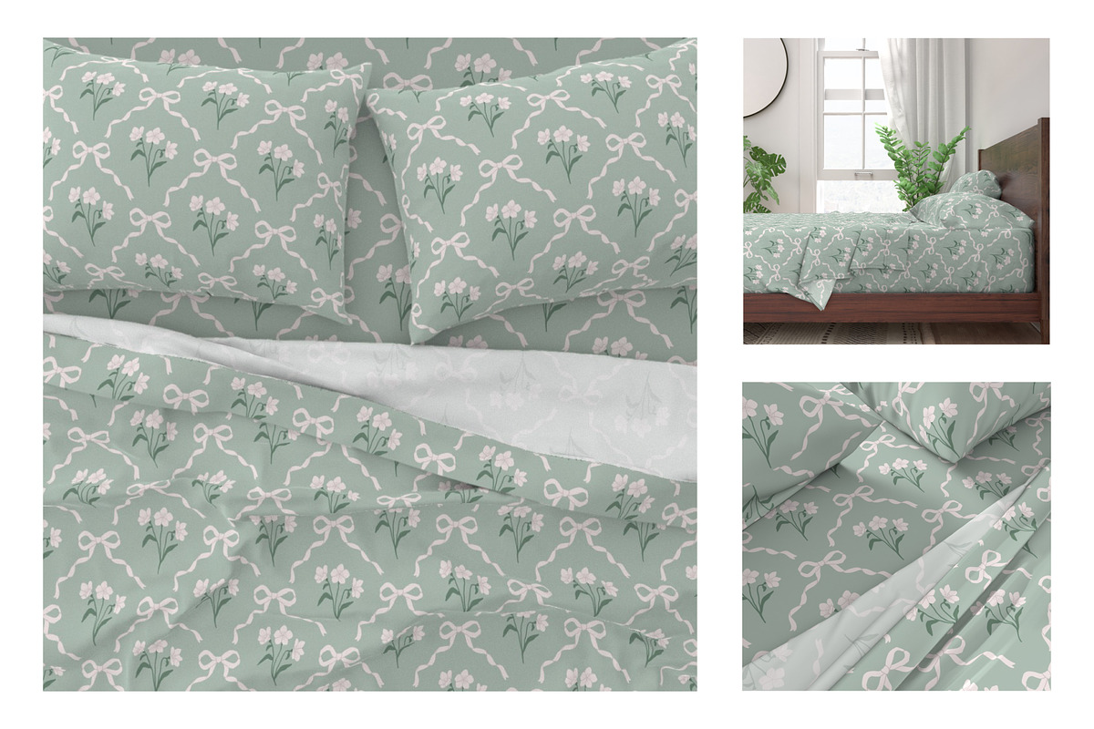 Preppy bow flower patterns, a Pattern Graphic by Viaireshop (Photo 6 of 6)