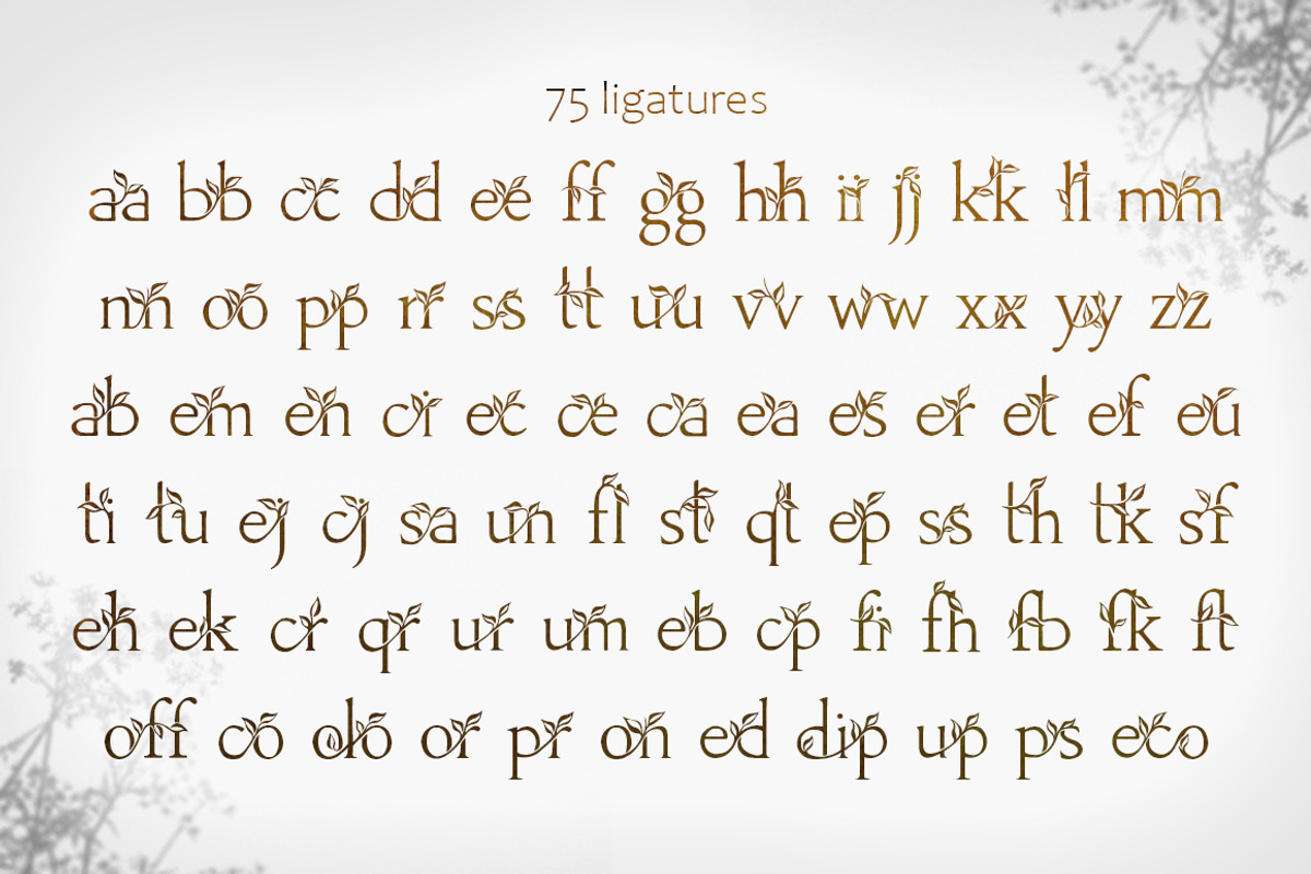 Herb - floral ligature font, a Serif Font by Innire (Photo 9 of 10)