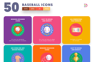 50 Baseball Icons