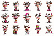 Christmas Quirky Reindeer Clipart, an Illustration by OK Design (Thumbnail 3 of 6)