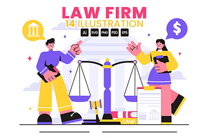 14 Law Firm Services Illustration, a Finance Illustration by denayunebgt