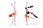 Sexy dancers perform pole dance set, a Person Illustration by Good Studio (Thumbnail 7 of 7)