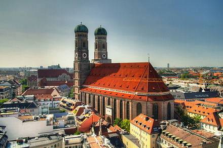 Aerial view to Frauenkirche church Munich Germany, an Architecture Photo by Wild, Wild World