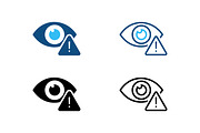 Eye Warning Icon Set Pack, a Solid Icon by Design Store (Thumbnail 1 of 2)