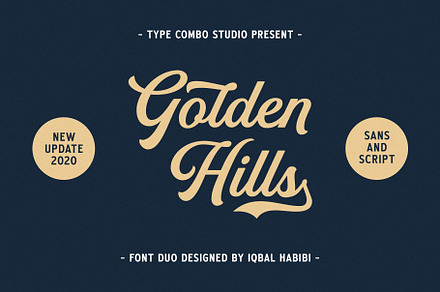 Golden Hills - Font Duo, a Script Font by iqbal habibi