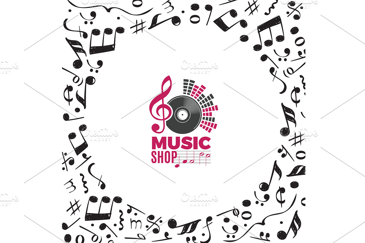 Musical notes. background template, an Illustration by Onyx