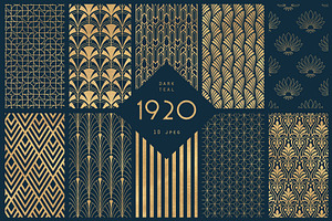 1920 Art Deco Seamless Patterns