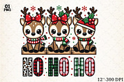 HO HO HO Reindeer Christmas PNG, an Illustration by Libby Wishes (Thumbnail 5 of 5)