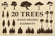 Trees Hand Drawn Illustrations, an Illustration by Artolabs (Thumbnail 1 of 5)
