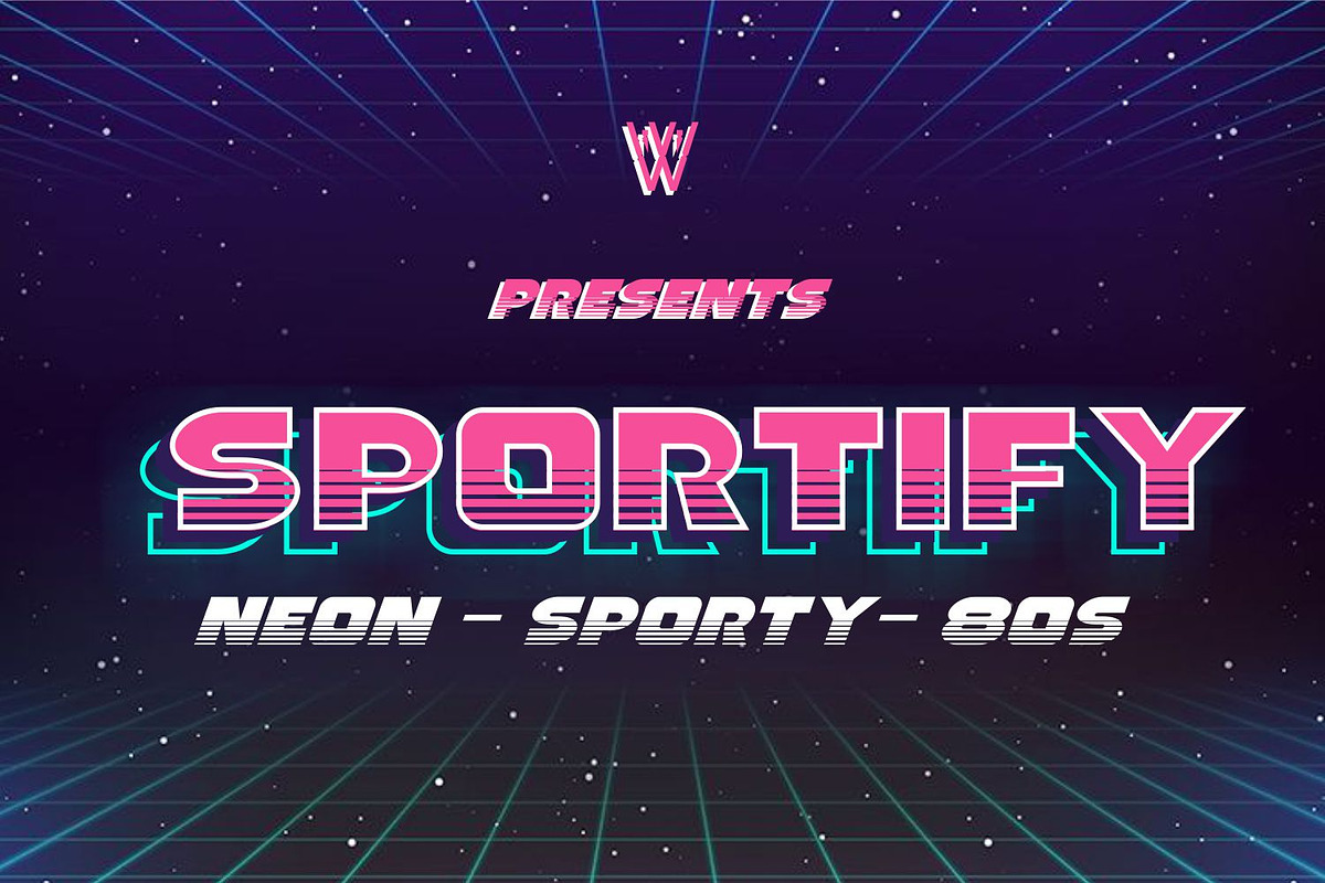 Sportify 80s Font | Sporty Font, a Sans Serif Font by WhymoreArt (Photo 1 of 11)
