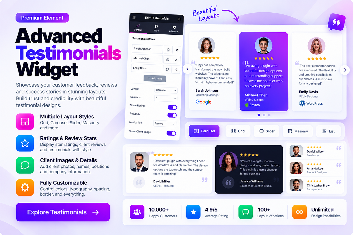 Onyx Elementor Addon WP Plugin/Theme, a WordPress Template by Akylbek Bissenkulov (Photo 13 of 15)