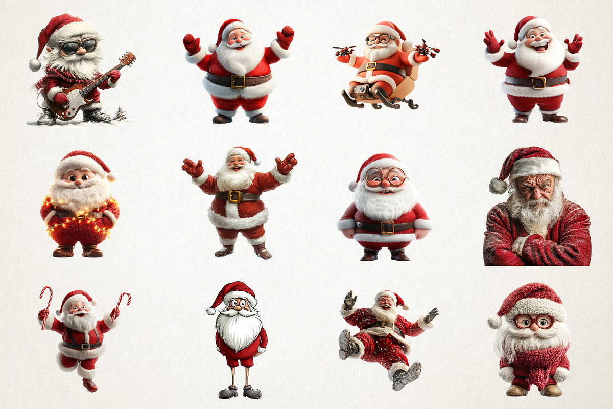 Funny Skinny Santa Clipart, an Illustration by RobertsArt (Photo 4 of 7)