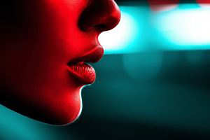Close up side view of a woman's lips, a Person Photo by MistyDay