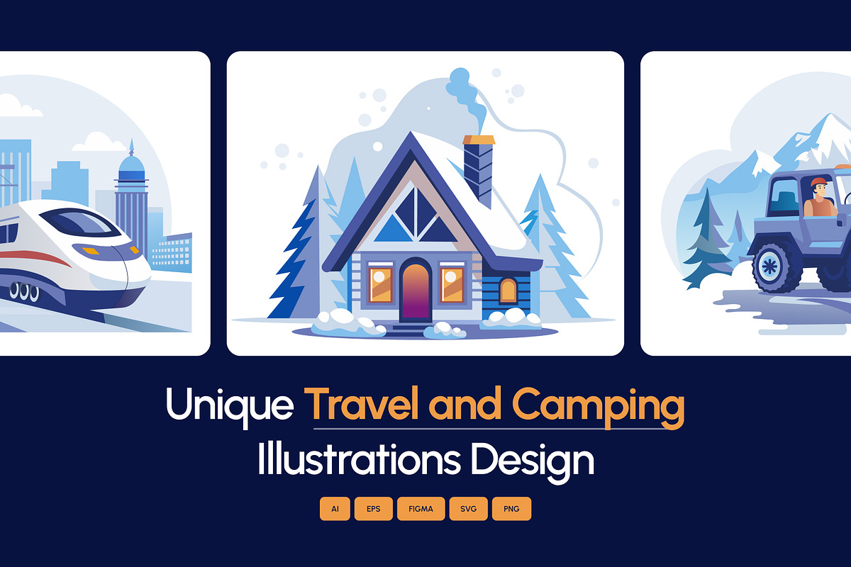 Travel and Camping Illustration Set, a Person Illustration by Brickclay (Photo 1 of 10)