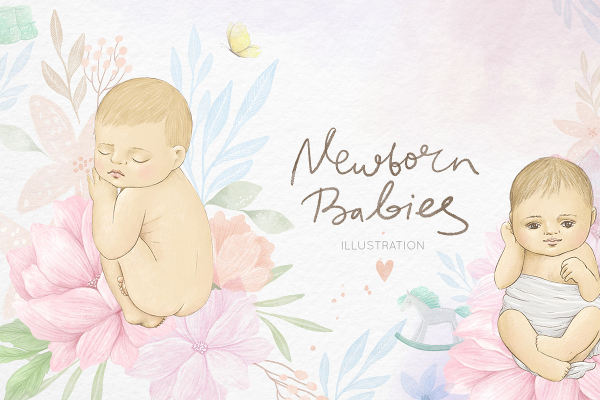 Newborn Baby illustration, an Illustration by Magic & Dreams (Photo 1 of 5)