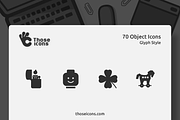 70 Objects Glyph Icon, a Solid Icon by Those Icons (Thumbnail 1 of 2)