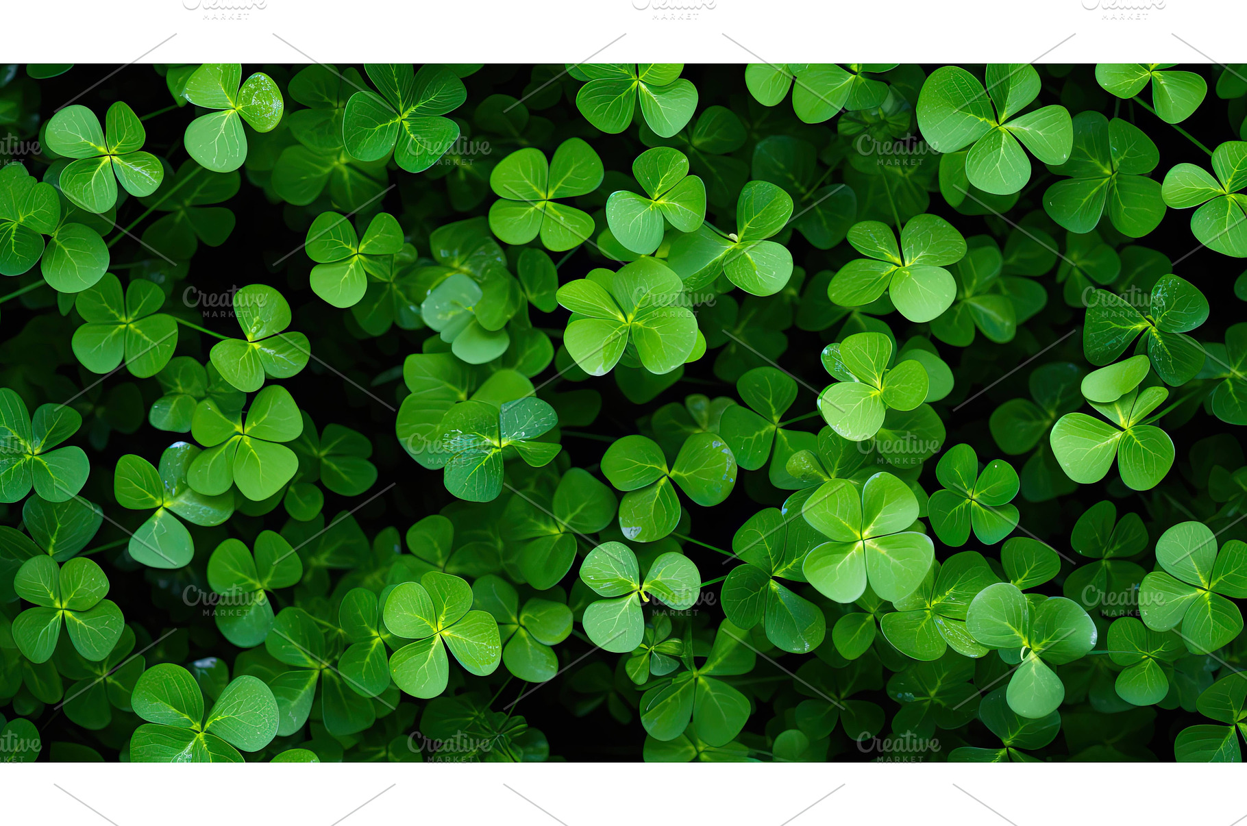 green clover flowers ai generated, a Nature Photo by pikepicture
