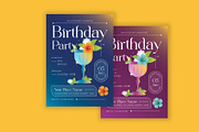 Floral Birthday Party Invitation, a Card Template by Neermana (Thumbnail 2 of 4)